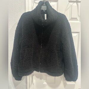 EUC, lululemon athletica, Black Cinchable Sherpa Jacket,10